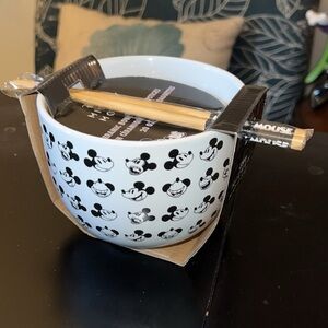 Mickey Mouse Ceramic Bowl with Chopsticks